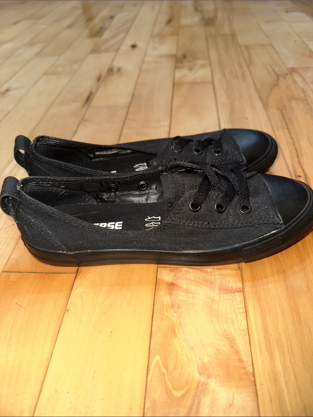 Converse Black Ballet Slip-On Canvas Sneakers - Picture 2 of 9